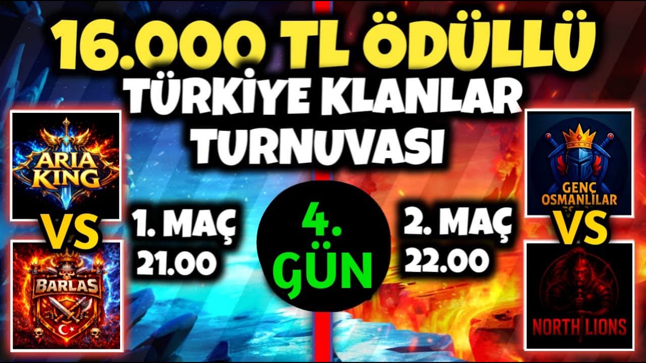 🔴16.000 TL ÖDÜLLÜ TÜRKİYE KLANLAR TURNUVASI 4. GÜN!? (BİLET ÇEKİLİŞİ) - Clash of Clans