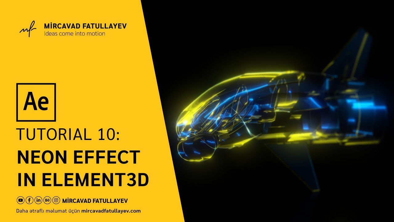 Neon Effect in Element 3D  - After Effects Tutorial