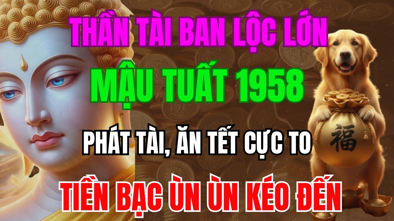 Thần Tài Ban Lộc Lớn, Mậu Tuất 1958 Sắp Phát Tài, Ăn Tết Cực To, Tiền Bạc Ùn Ùn Kéo Đến