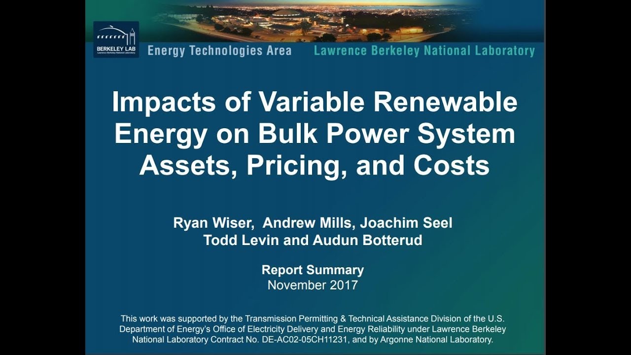 Webinar Impacts of VRE on Bulk Power System