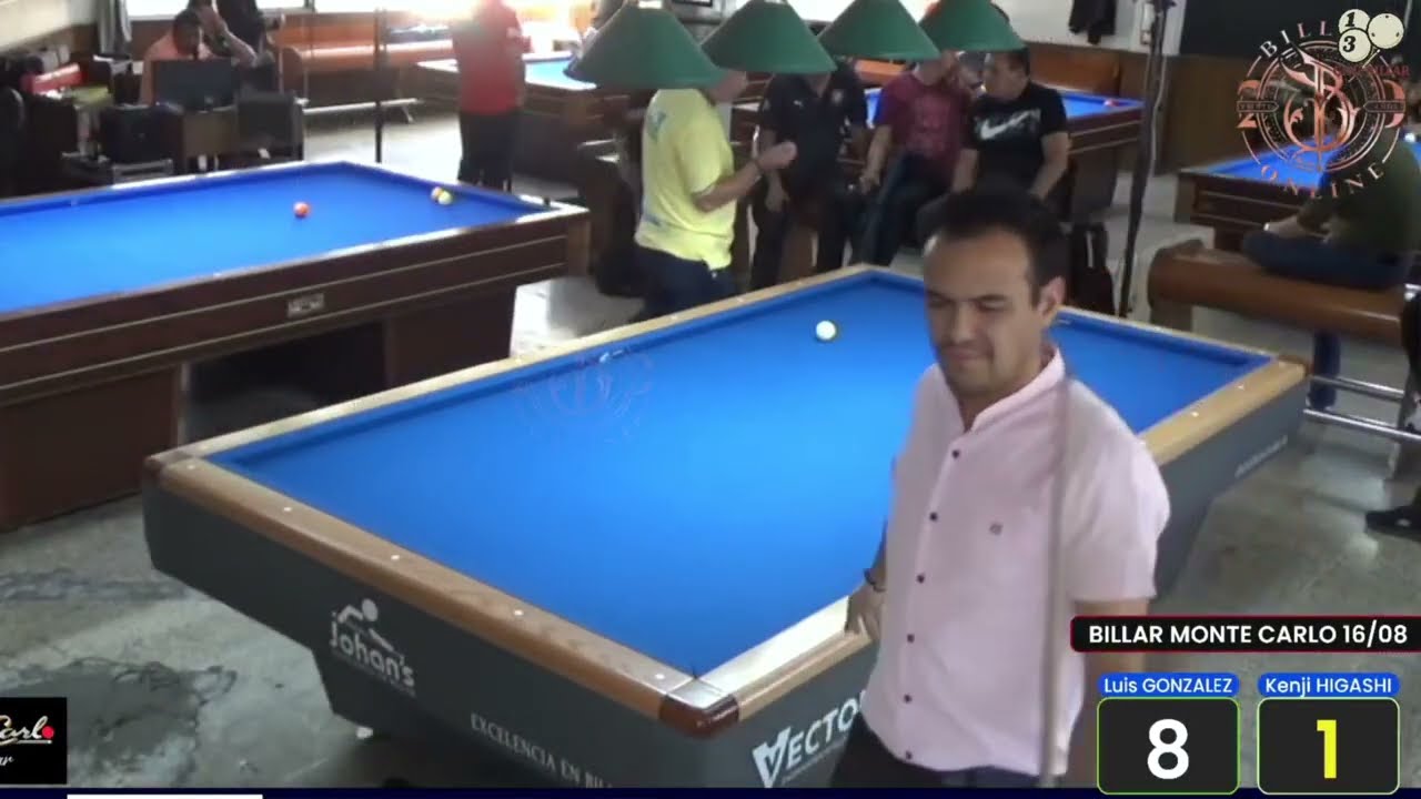 Luis GONZALEZ 🆚 Kenji HIGASHI | ELIMINACION DIRECTA 1608 1 COPA BILLARONLINE CLUB MONTECARLO 🥇