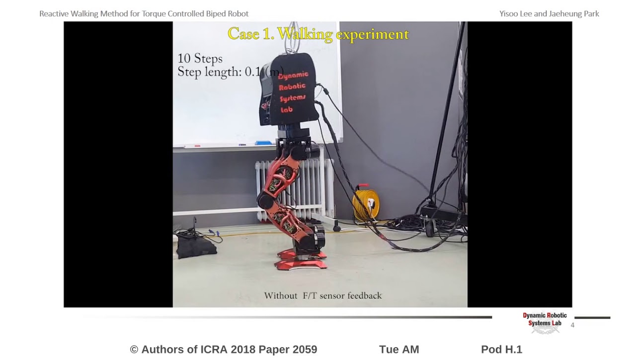 Reactive Bipedal Walking Method for Torque Controlled Robot