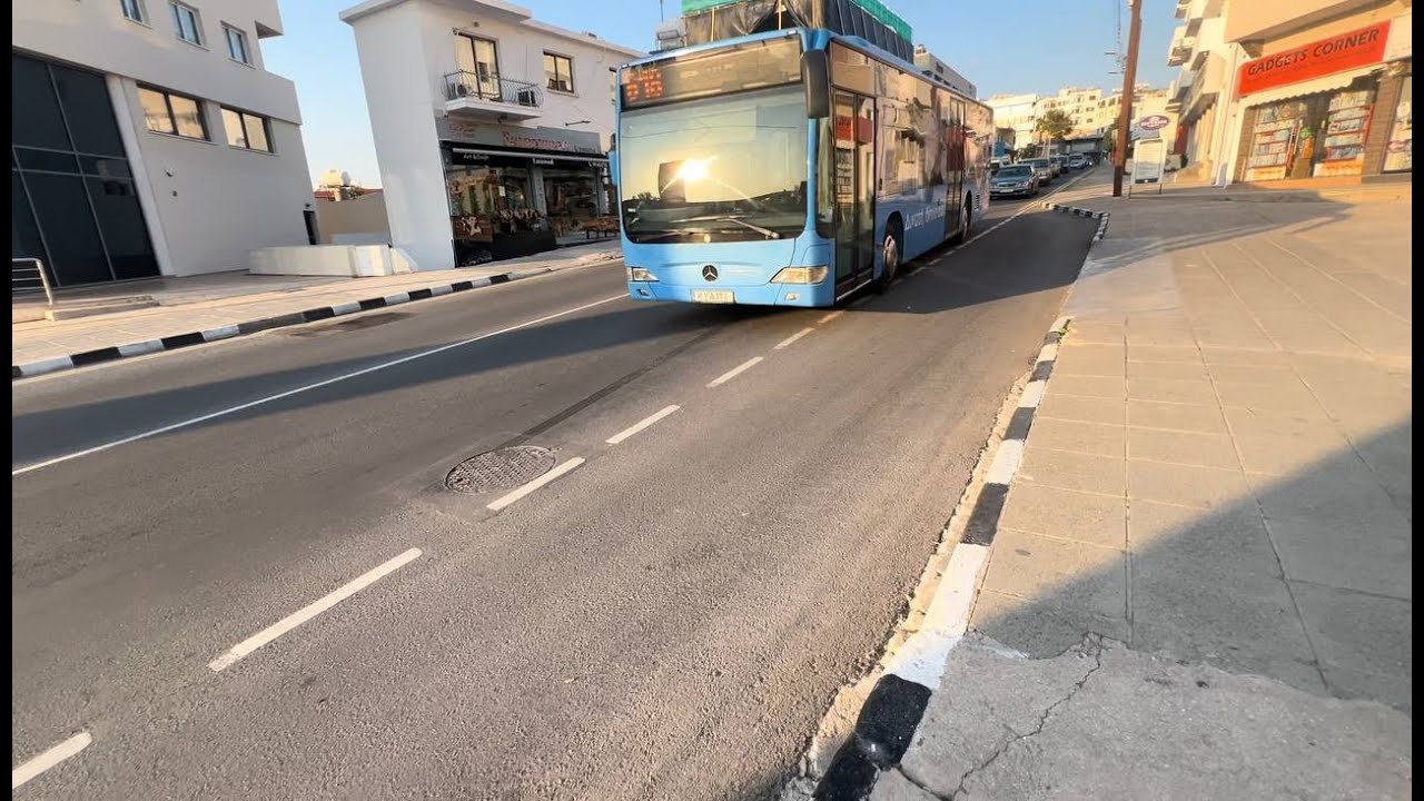 Cyprus, Paphos, Bus 618, ride from Ap Paulou to Kings Avenue Mall