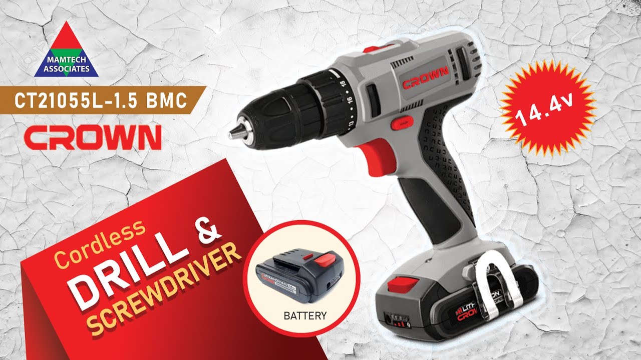 How To Use Cordless Drill and Screwdriver | Crown | CT21055L | Mamtech Associates.
