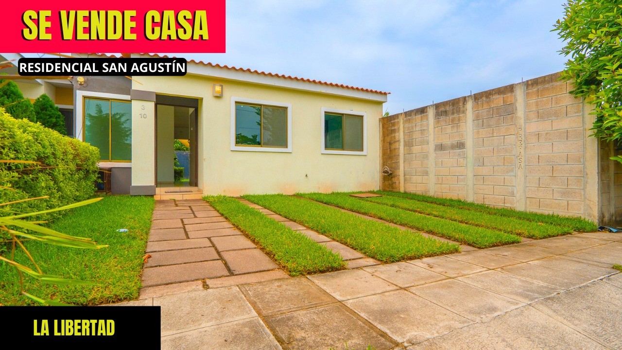 😱 ¡CASA DE UN SOLO NIVEL DE VENTA EN RESIDENCIAL SAN AGUSTÍN LOURDES COLON!