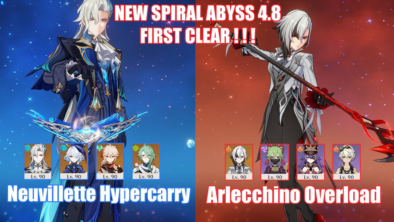 C1 Neuvillette Hypercarry & C0 Arlecchino Overload | NEW Spiral Abyss 4.8 | Genshin Impact