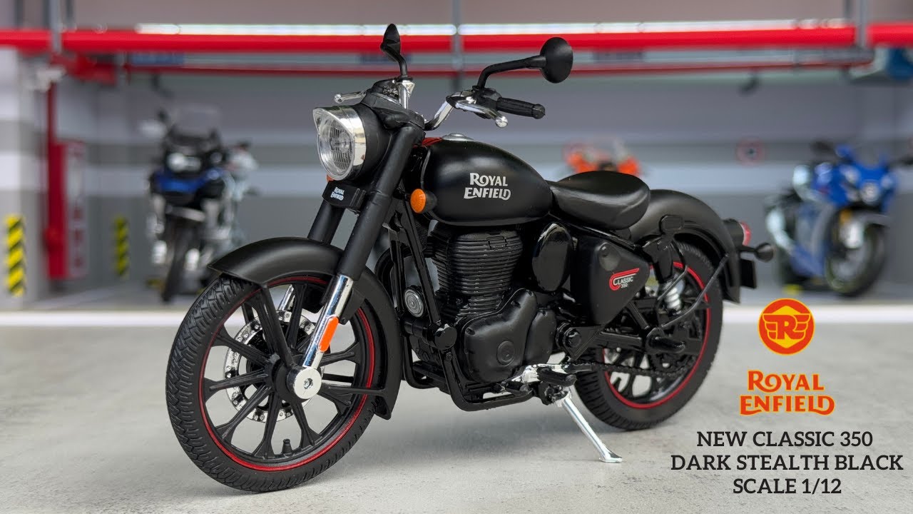 HD Miniature | Royal Enfield New Classic 350 Dark Stealth Black 1/12 Maisto Scale Model