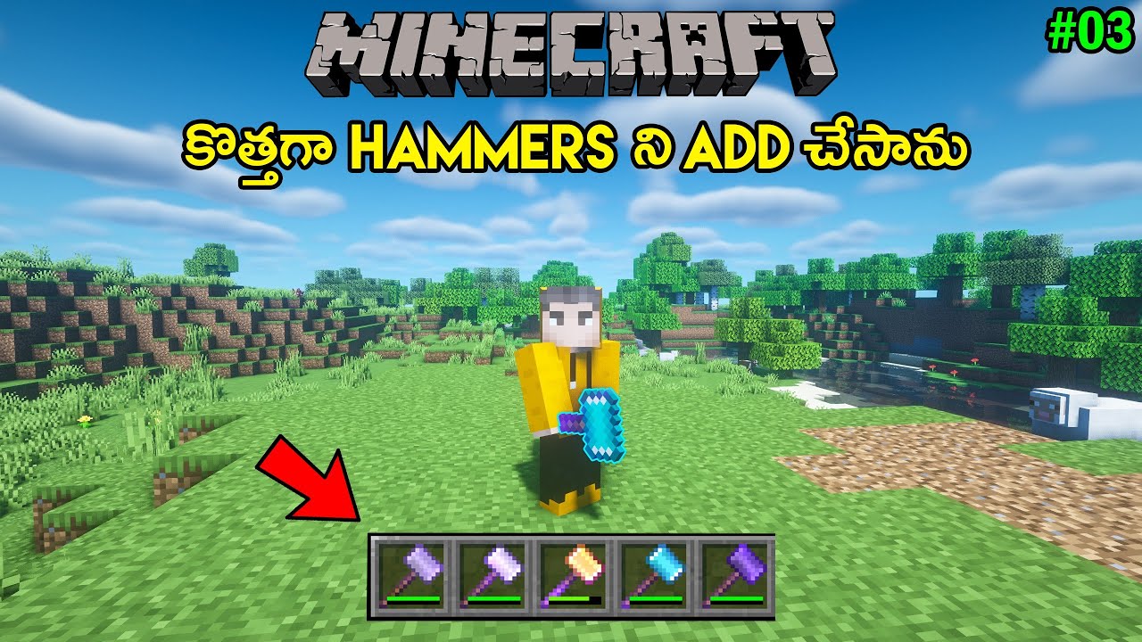 I Added Hammers In Minecraft | Minecraft Mods #3 | In Telugu | THE COSMIC BOY