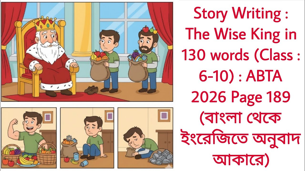 Story writing The Wise King in 130 words | Story writing with the help of hints