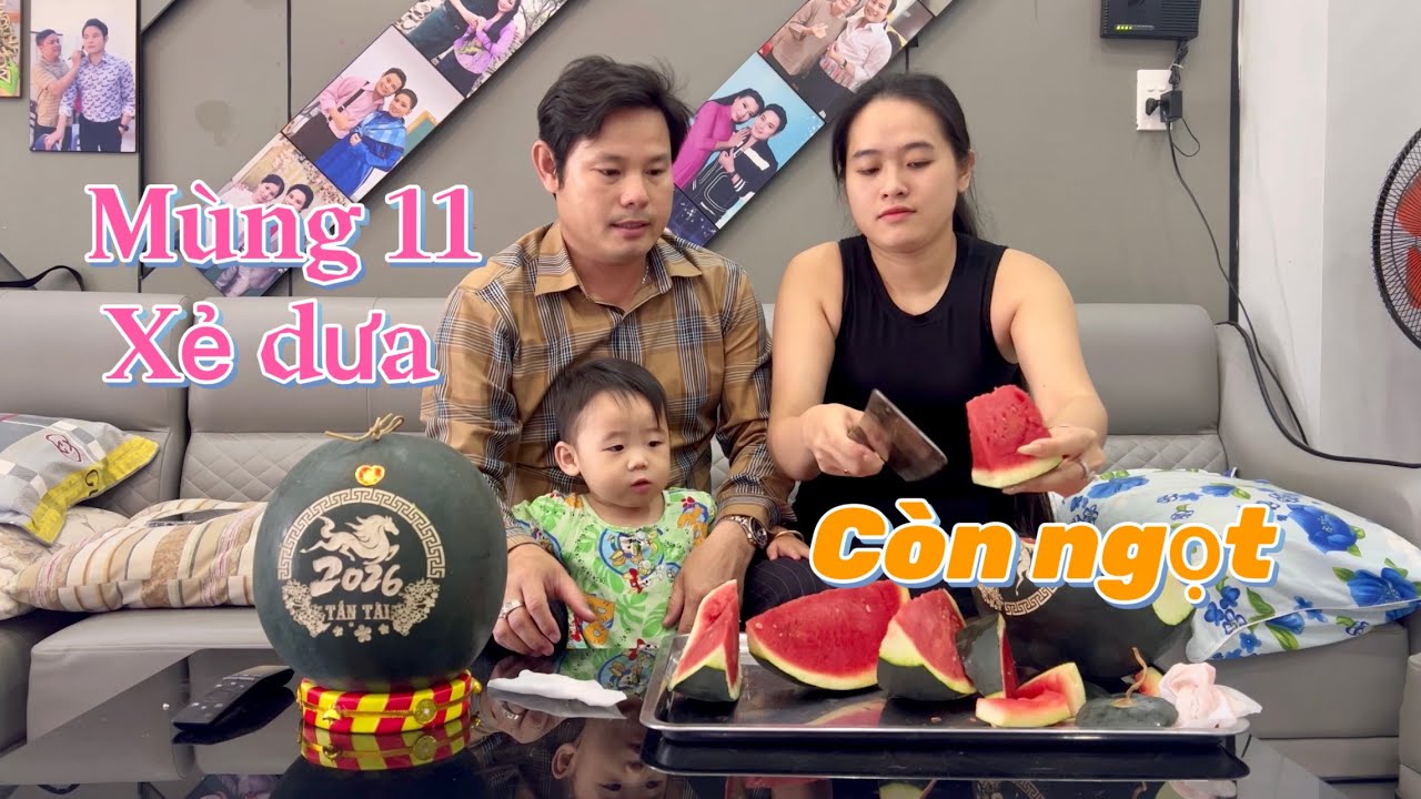 Vừa từ dưới quê lên là ba Đẳng mầm trái dưa hấu 🍉trung liền 🥰🥰