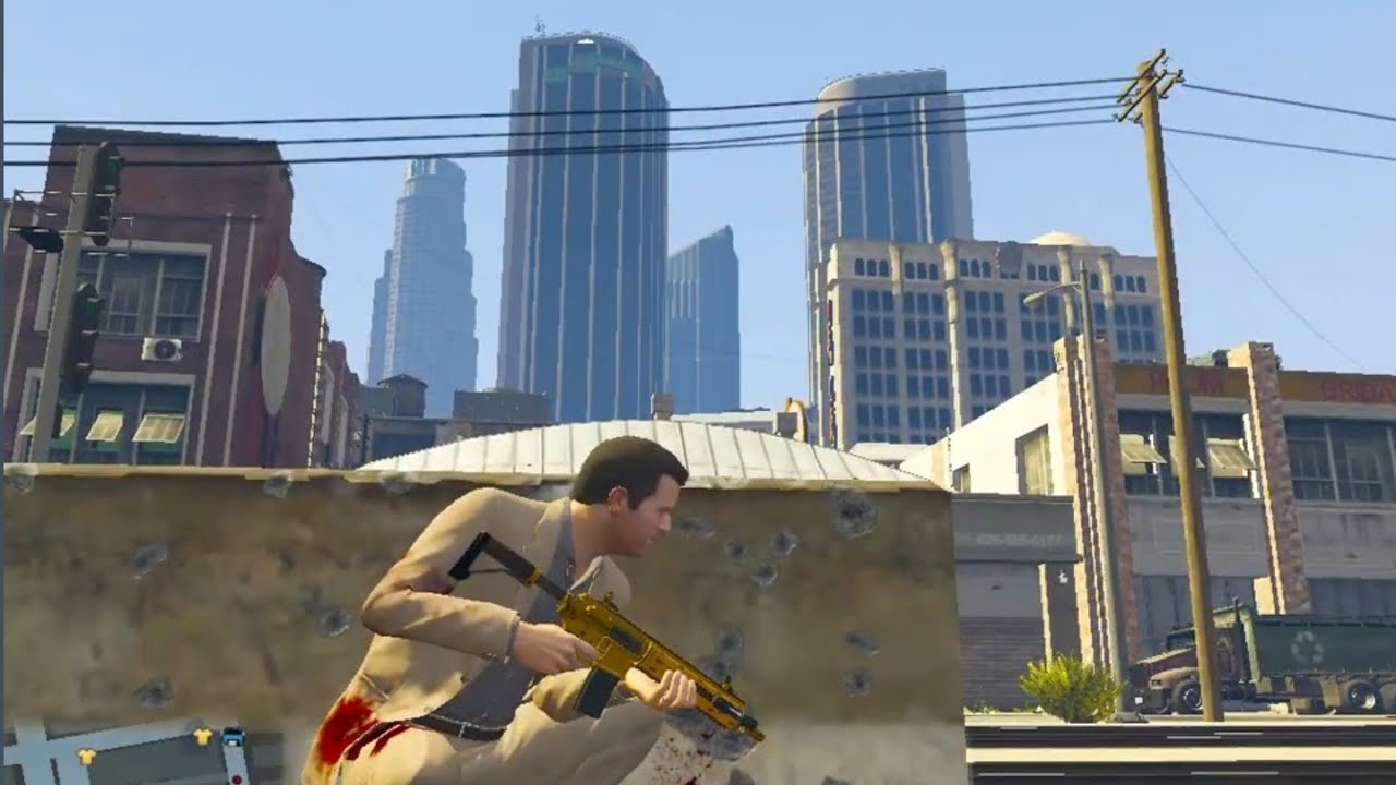 GTA 5: LSPD Vs. Michael (720p) Textile City (Downtown Los Santos, Los Santos)