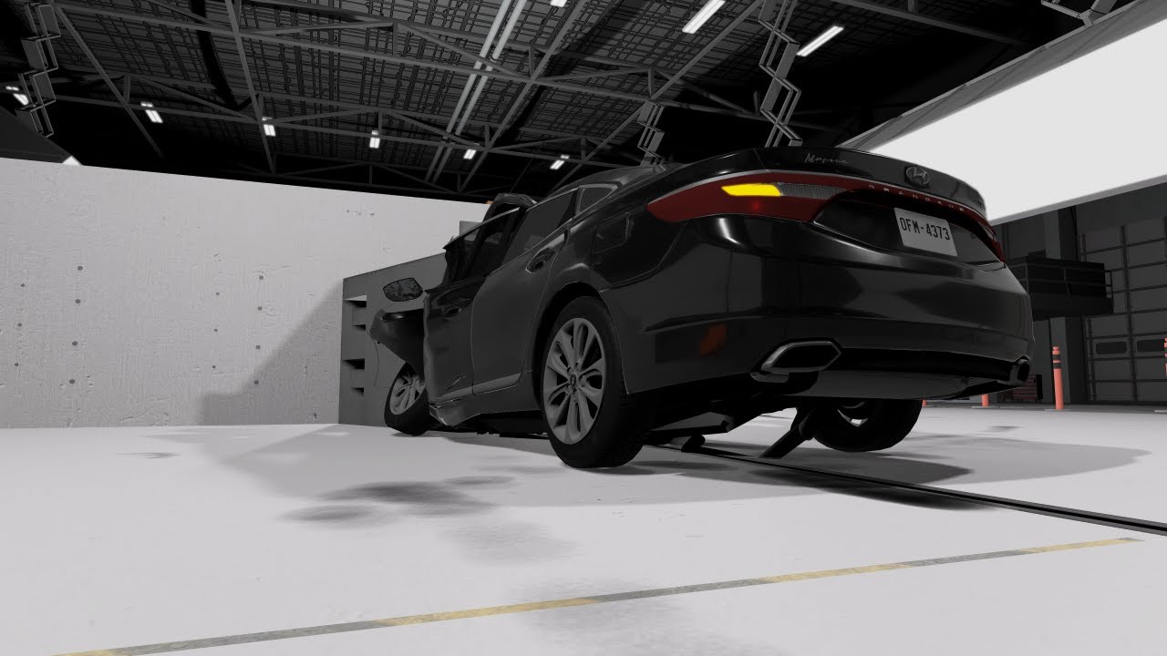 BeamNG Drive BIHS Crash Test Hall. Many Cars Crash Test