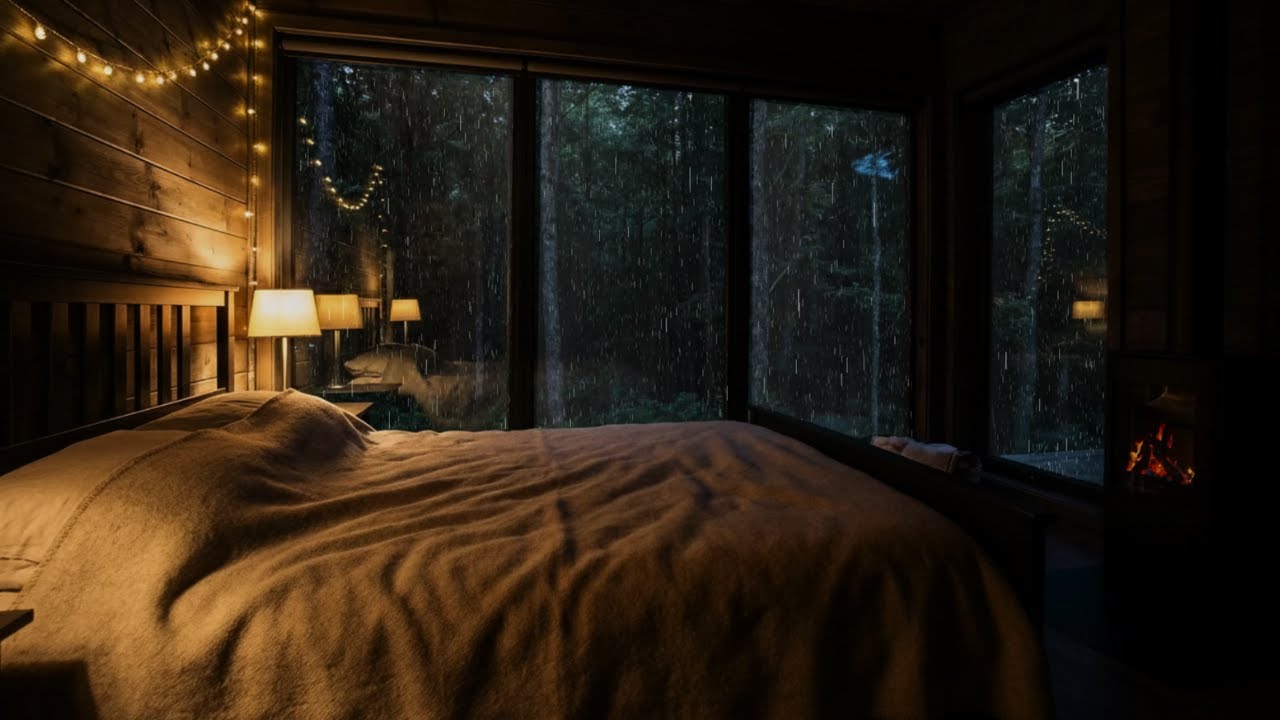 You’ll Sleep Instantly in This Cozy Cabin 🌧️ Rain & Soft Thunder at Night