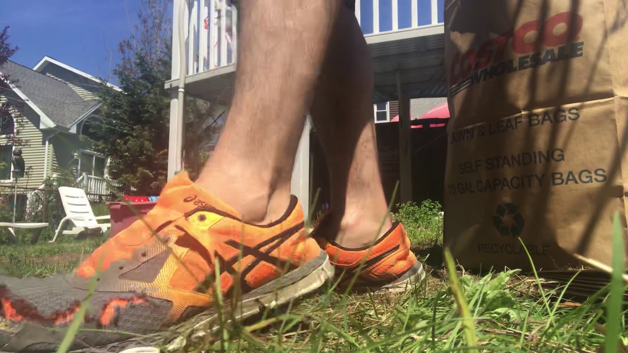Doing Yard Work Wearing My Hot Trashed Asics Running Shoes-2