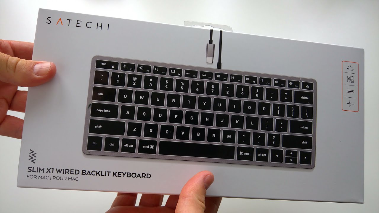 Satechi Slim W1 USB-C BACKLIT Wired Keyboard - Space Grey - US - Unboxing  (4K)