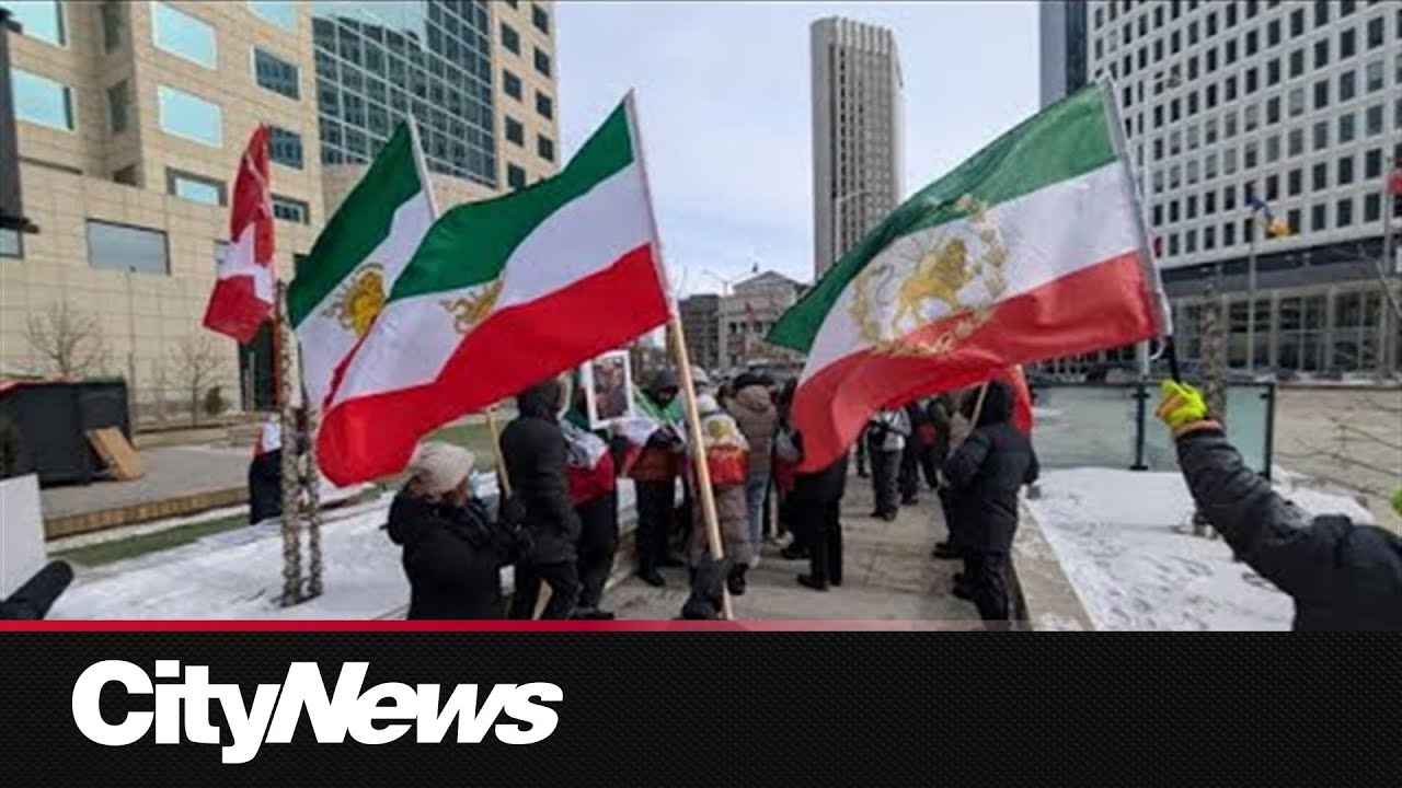 Winnipeggers hold competing rallies over U.S.-Iran attack on Iran