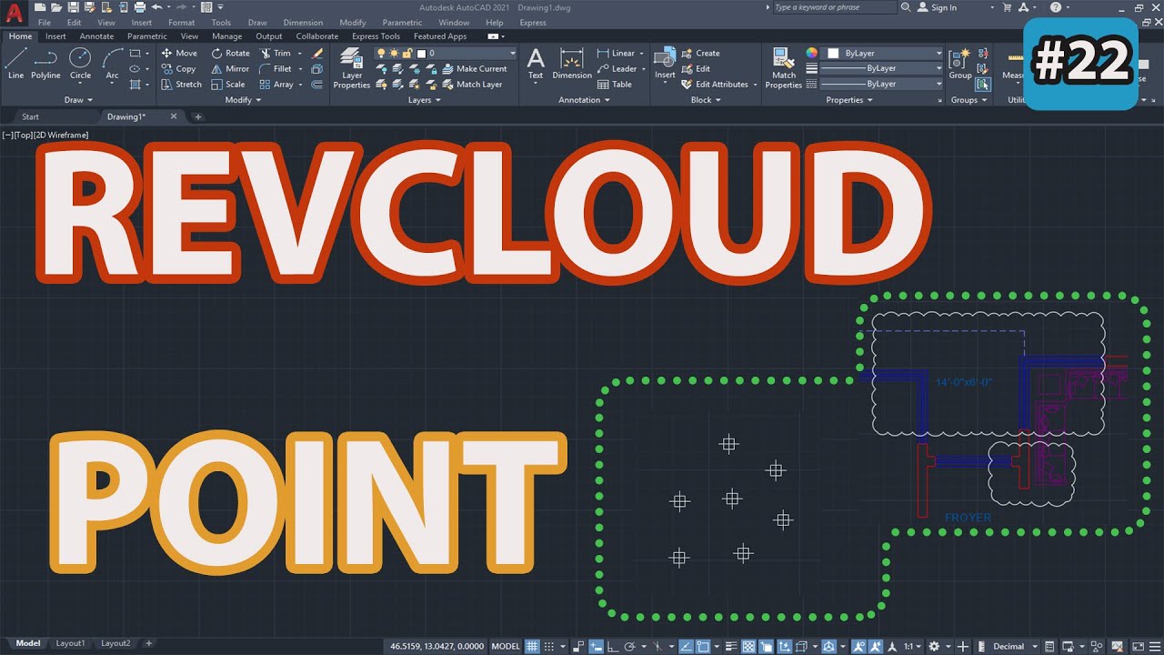 #22 How To Use Revcloud And Point Command In Autocad | Beginner's Course | Cad Gizmo