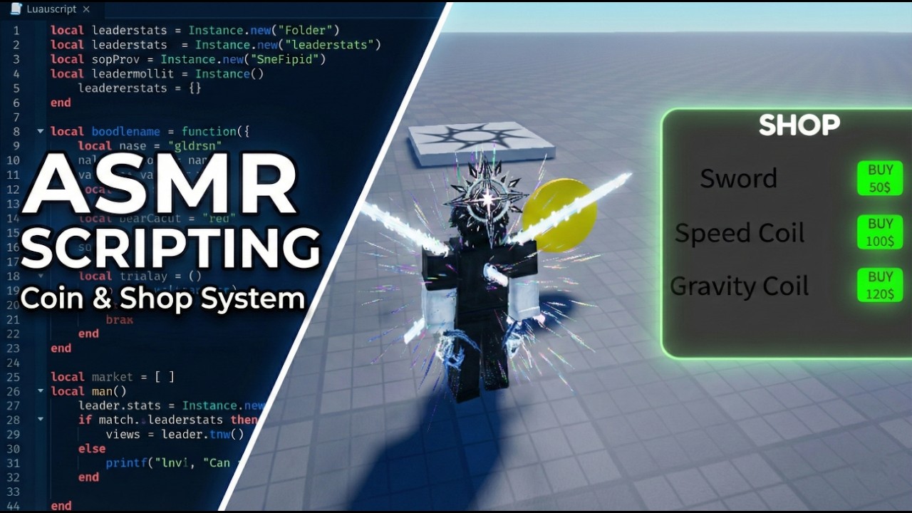Satisfying Roblox Scripting ASMR ⌨️ | Building a Professional Coin & Shop System [No Talking]