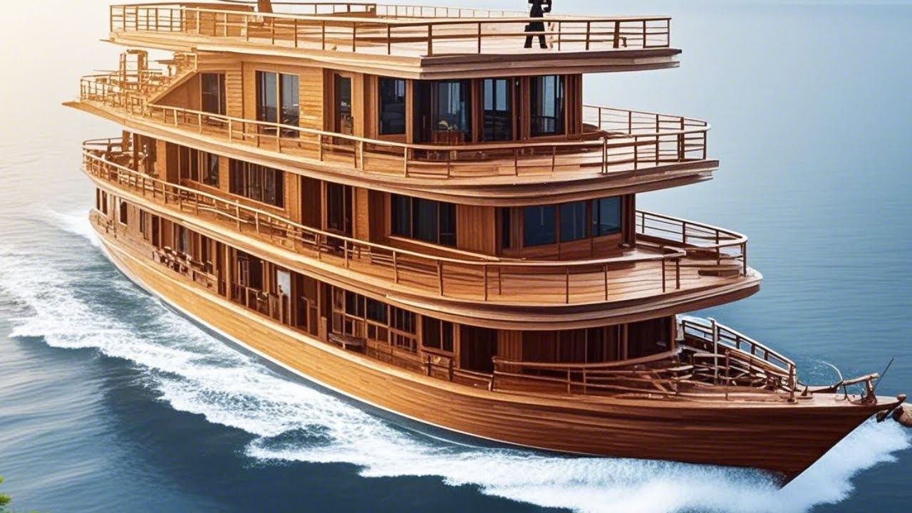 【Complete】Challenge to Build A Huge Bamboo Boat On The Lake Alone！Very luxurious！