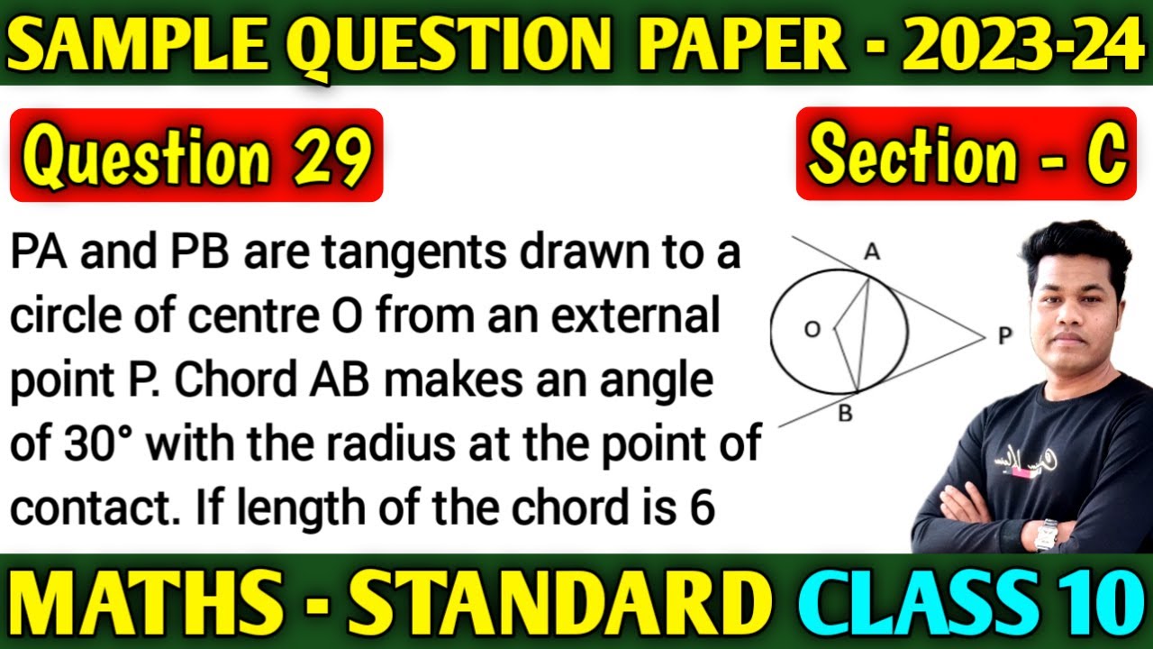 PA and PB are tangents drawn to a circle of centre O from an external point P Chord AB makes an ....