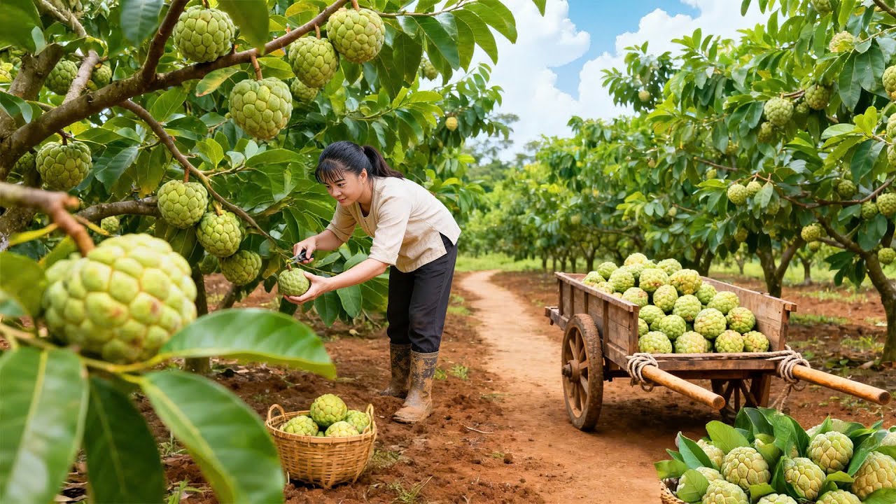 Epic Custard Apple Harvest & Market Chaos - Raising Pigs, Chickens & Ducks on the Farm