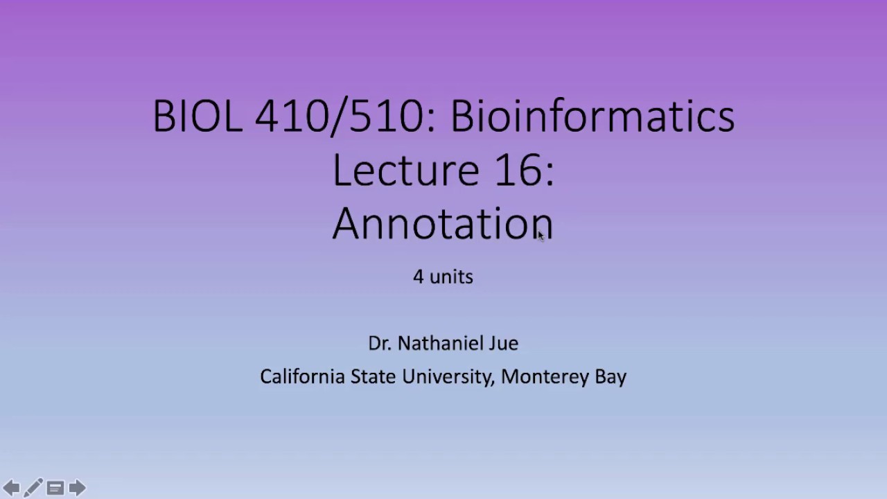 Bioinformatics Lecture 16: Genome Annotation