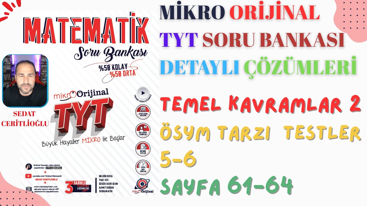 2026 MİKRO ORİJİNAL TYT SORU BANKASI ÇÖZÜMLERİ SYF 61-64 #orijinalmatematik #mikroorijinal #yks2026