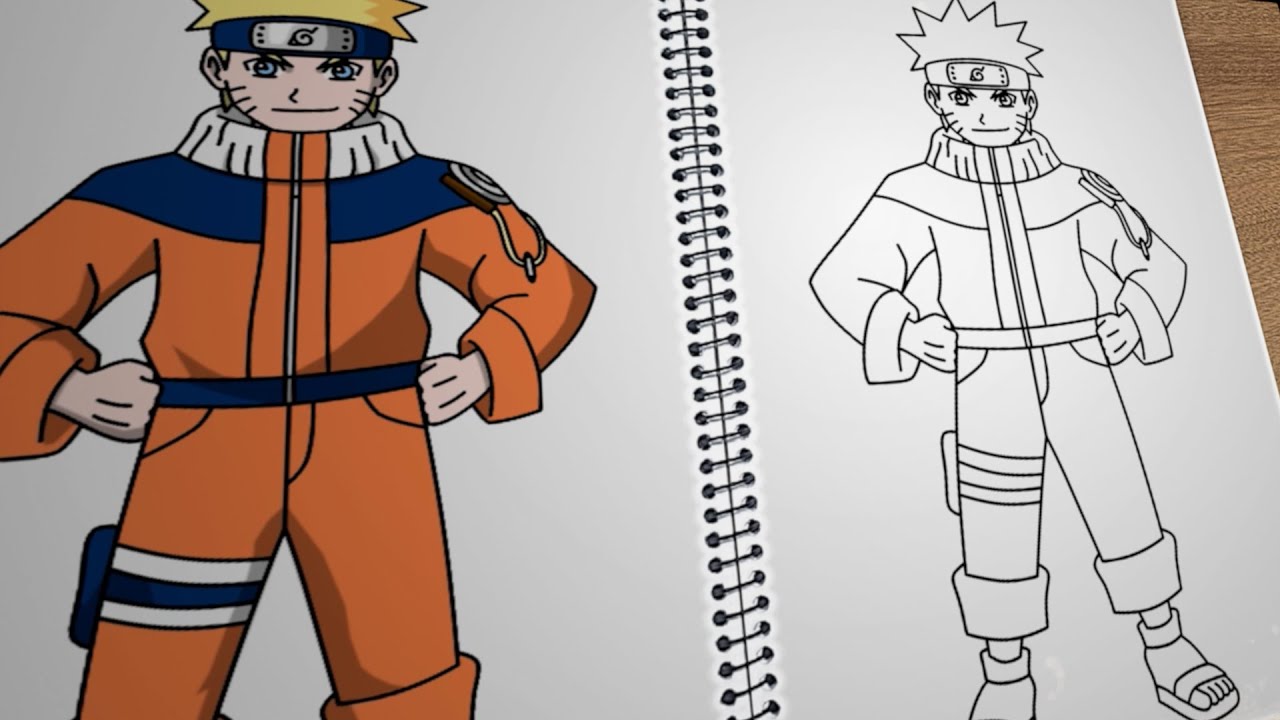 Como desenhar o NARUTO (Corpo inteiro) passo a passo, fácil e rápido