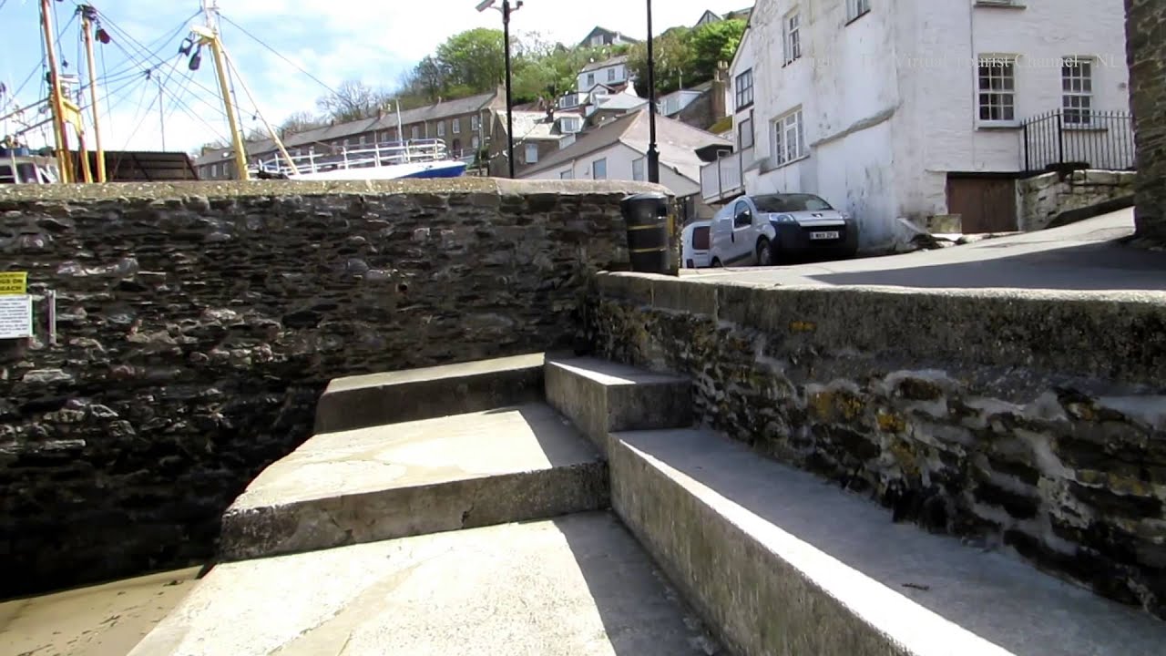Walk down Fore Street in Polruan by Fowey Cornwall