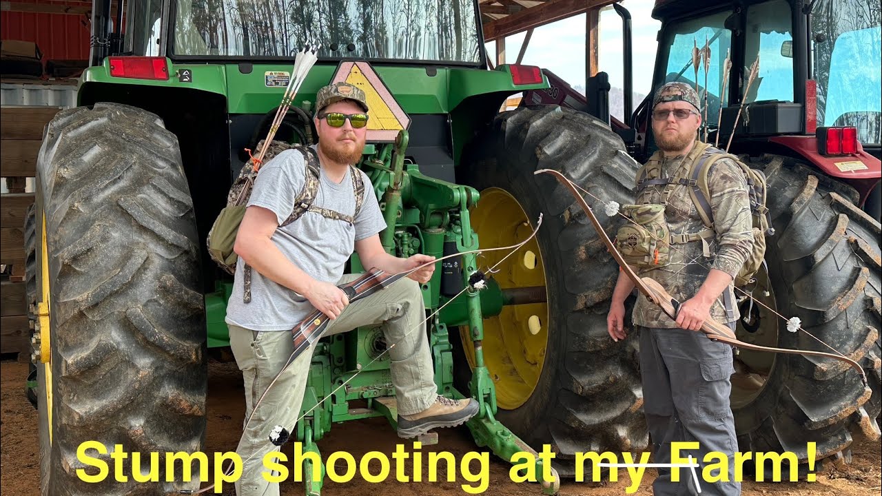 Stump shooting at my farm with a Black Widow PSAX & a Stalker Stickbow Coyote!