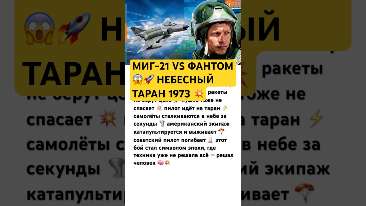 МИГ-21 VS ФАНТОМ 😱🚀 НЕБЕСНЫЙ ТАРАН 1973 💥 #ссср #история #россия #авиация #интересно #факты #шок