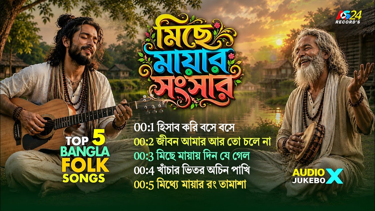 মিছে মায়ার সংসার | Top 5 Bangla Sad Folk Songs | Best Of Baul Folk Mix Songs | Audio Jukebox