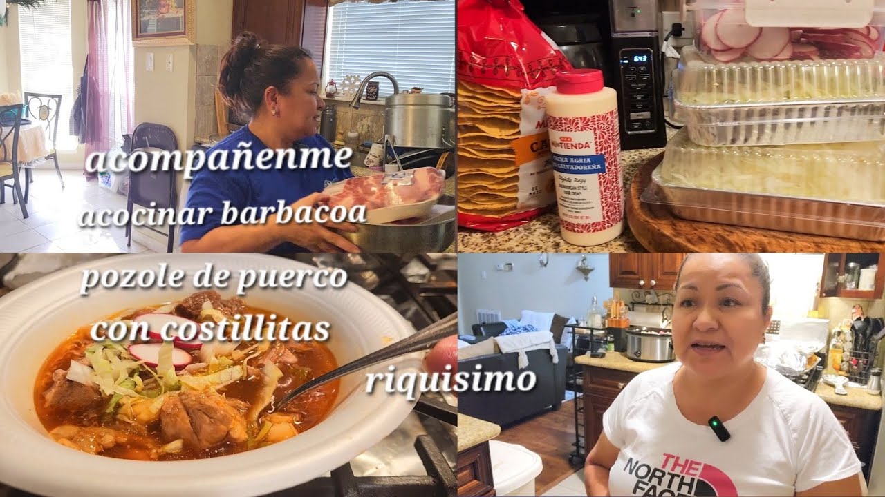 Acompañenme acocinar barbacoa pozole de puerco con costillitas mi cena de navidad 😋 