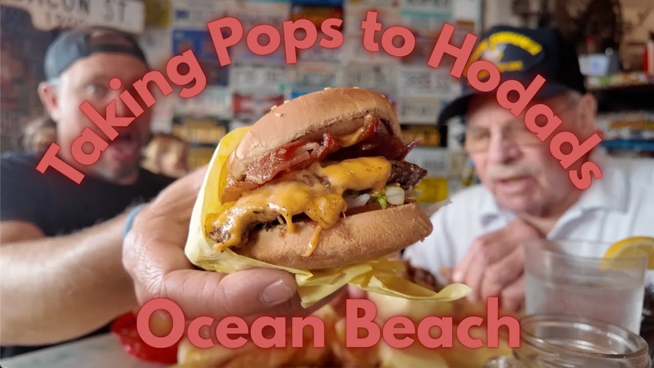 Taking Pops to Hodad's Ocean Beach.