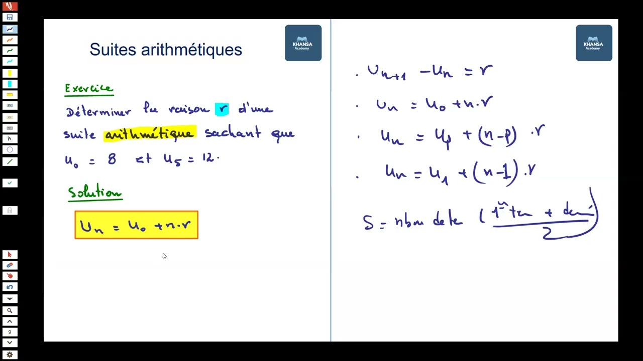 Exercice1: Suites arithmétiques