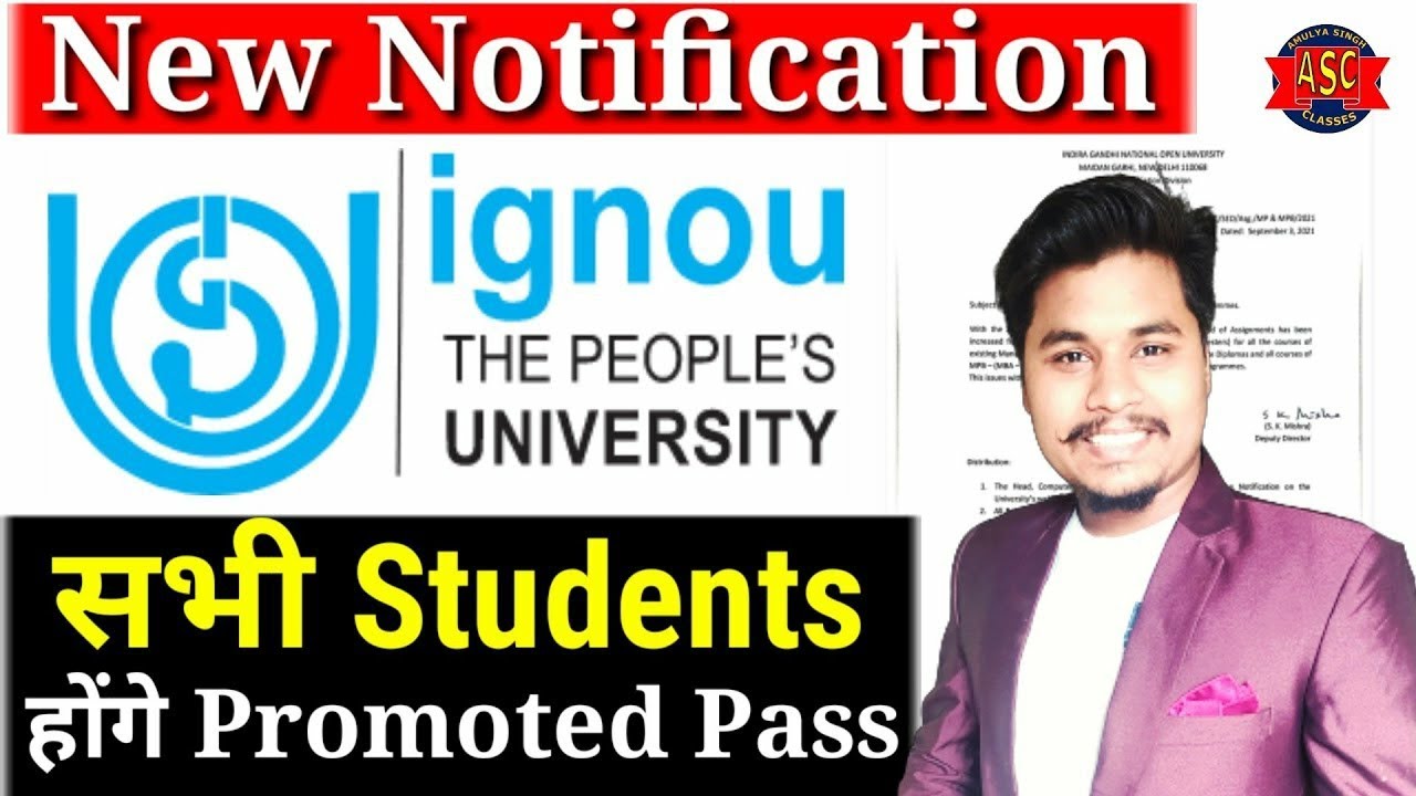 IGNOU Good News सभी Students Promoted Pass |Promotion Notice जारी For June 2021 Exam