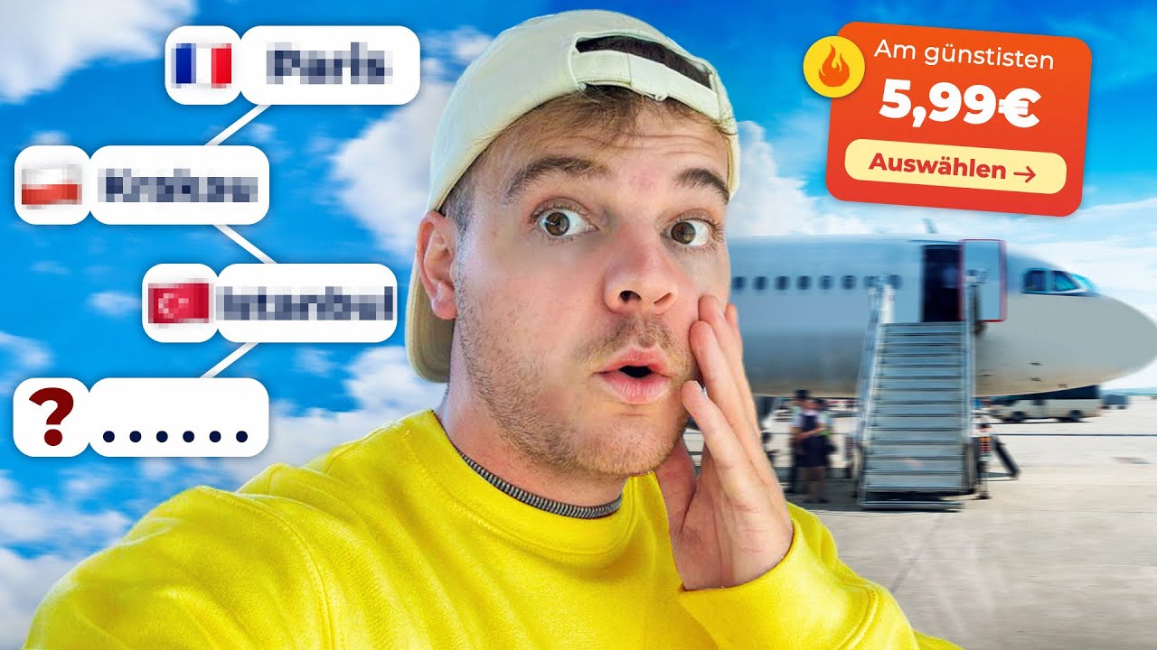 Jeden TAG den BILLIGSTEN Flug buchen & immer in ein neues Land