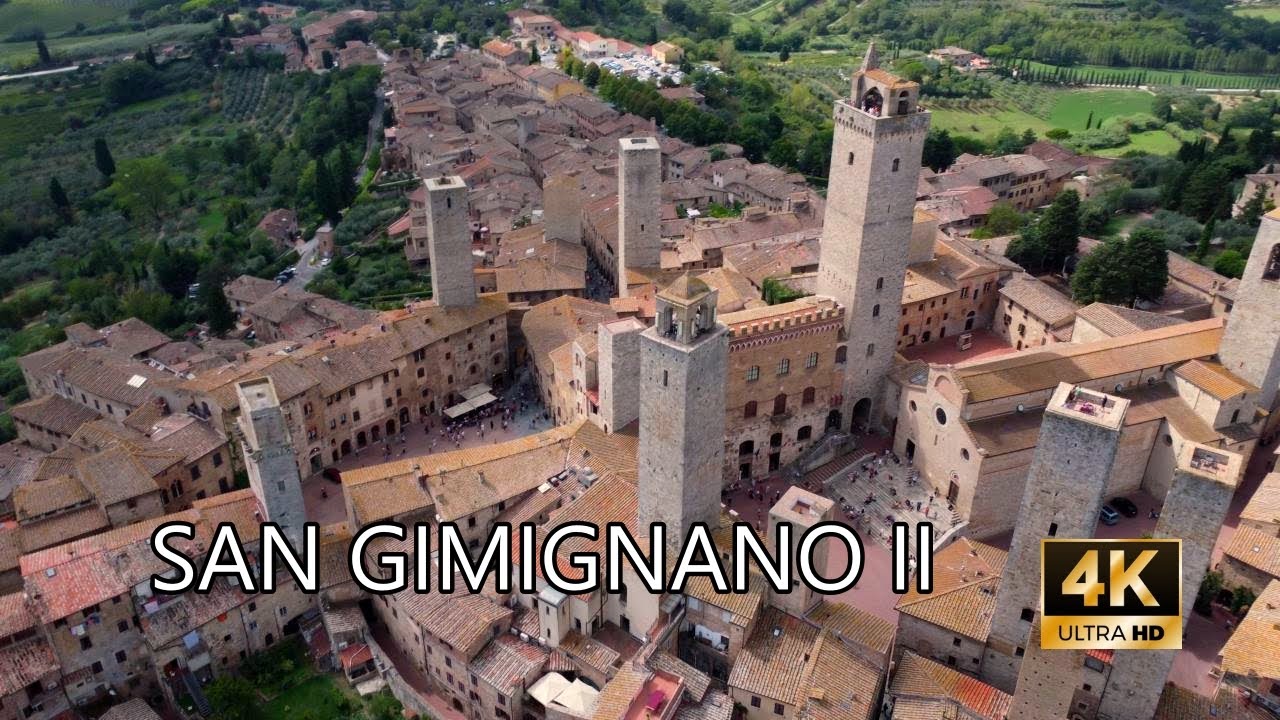 San Gimignano II, Tuscany, Italy - 4K DJI mini 2 Drone Footage
