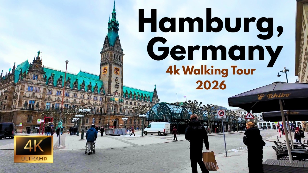 Hamburg, Germany Peaceful Winters City Walk | ASMR | 4k Walking Tour