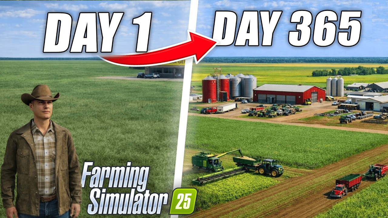 I Survived 365 Days Starting With $0 on the Flat Map | FARMING SIMULATOR 25 (FLAT MAP CHALLENGE)