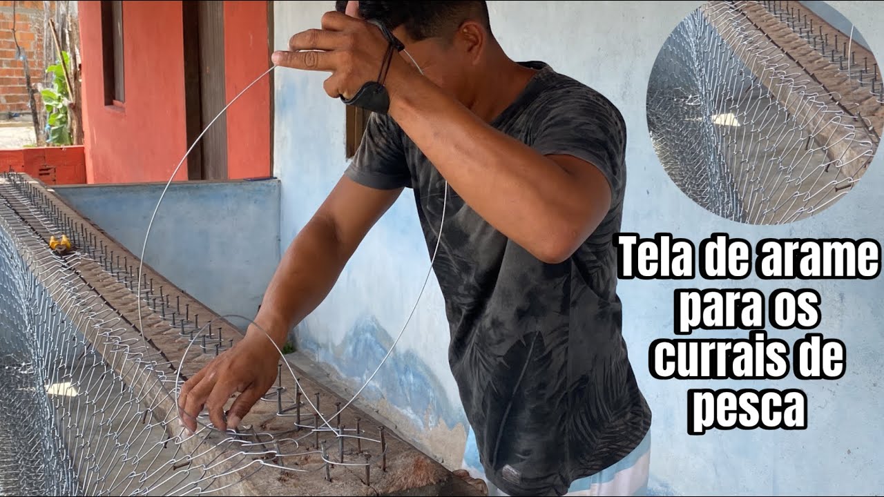 TERCENDO TELA DE ARAME MANUALMENTE PARA OS CURRAIS DE PESCA #tercendoteladearame #pescaehumor