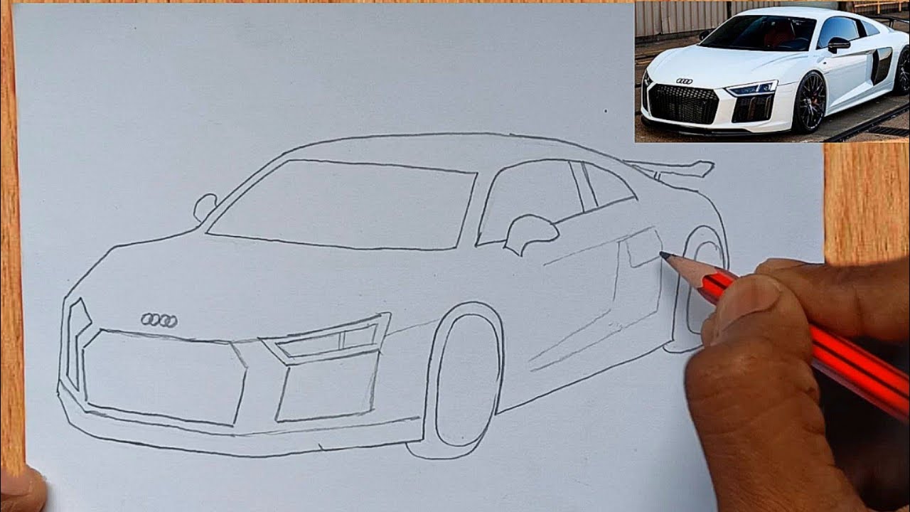 Audi Car drawing🔥🔥 😮|| Easy Car drawing || VERY EASY || Step by Step || Car Drawing | AUDI car