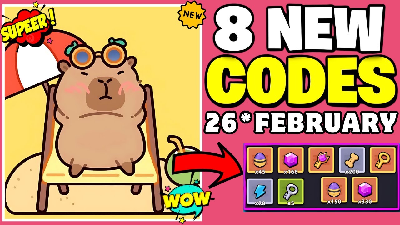 ⚡26*FEBRUARY CODES⚡CAPYBARA GO REDEEM CODES 2025 FEBRUARY - CAPYBARA GO PROMO CODES 2025