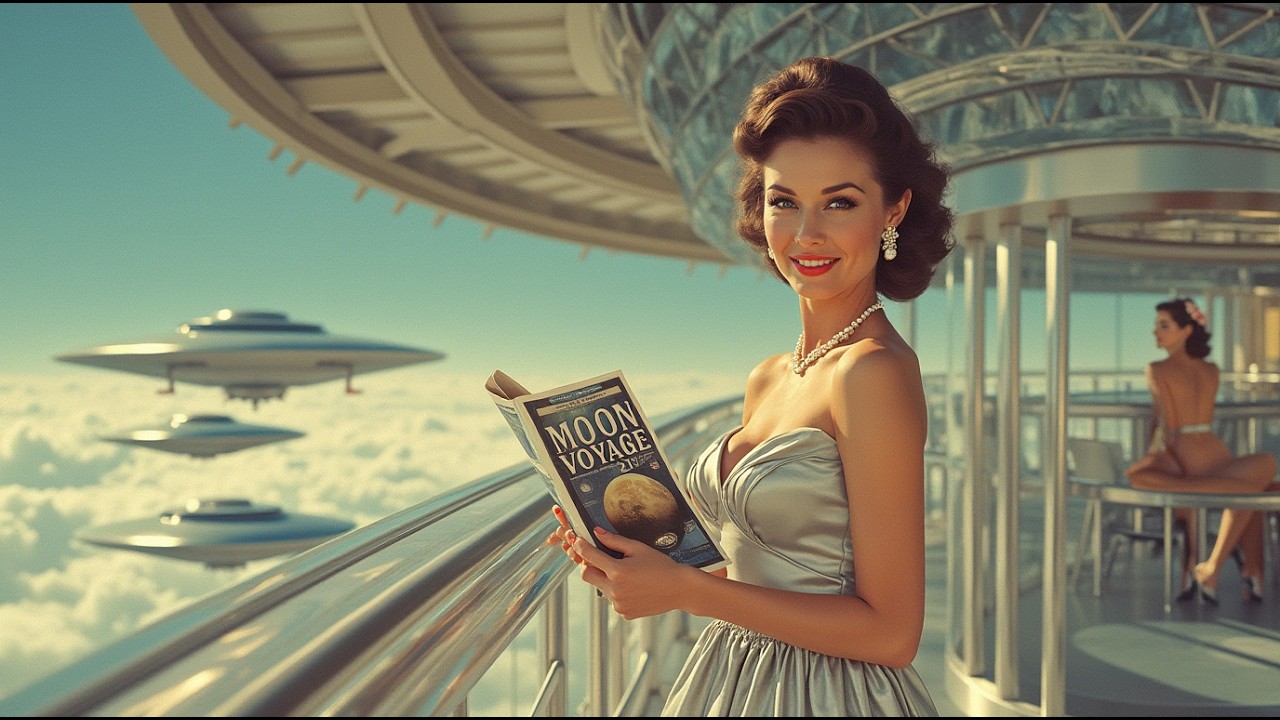 Retro-Futuristic AI Cruise: 1950s Chic Across the Galaxy