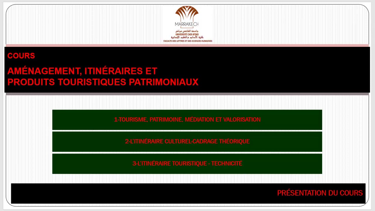 1 Cours Itinéraire touristique LP Boujrouf UCA introduction