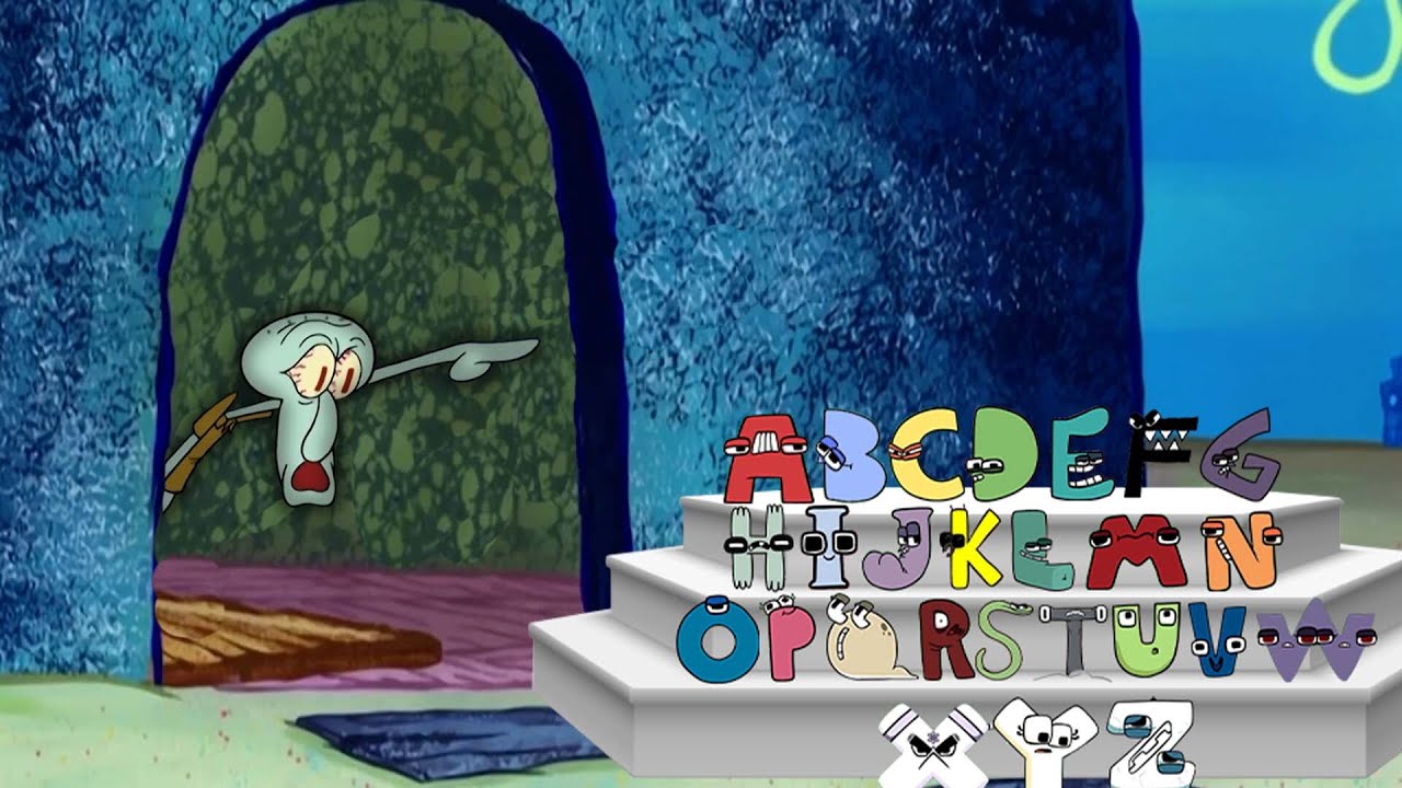 Squidward kicks out Dr Livesey Walk FULL Alphabet Lore which trying to get a pizza from Spongebob