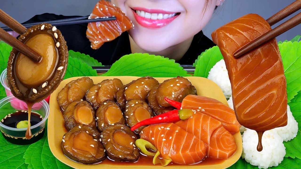 ASMR Soy Sauce Feast: Abalone, Salmon, and Shrimp Marinated to Perfection | LINH-ASMR