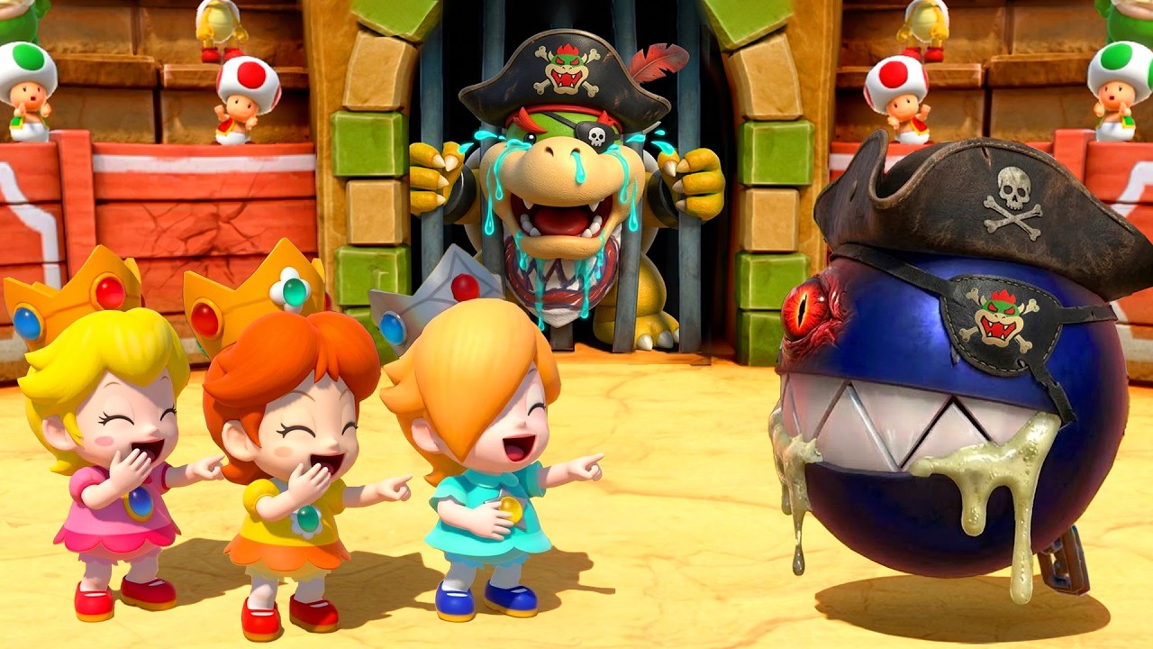 【マリオパーティシリーズ】 1対3ミニゲームバトル！ピーチ＆デイジー＆ロゼッタ VS 海賊クッパJr.