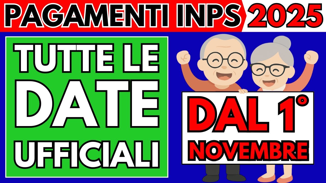 PAGAMENTI INPS NOVEMBRE 2025: Tutte le Date Ufficiali, Bonus, Novit&agrave; su Pensioni, NASpI
