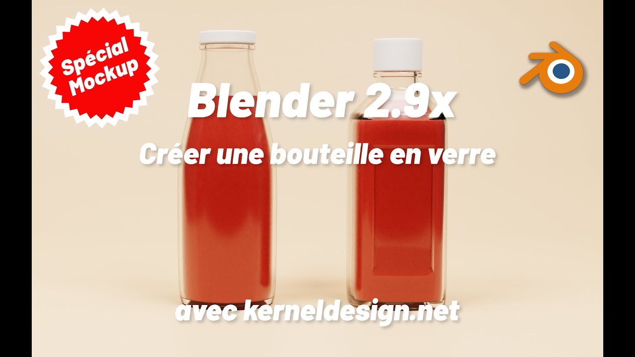 Blender créer une bouteille en verre